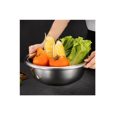 China Free Sample Viable Wholesale Kitchen Soup Bowl Salad Serving Mixing Bowl Stainless Steel Polishing Korean Salad Bowl for sale