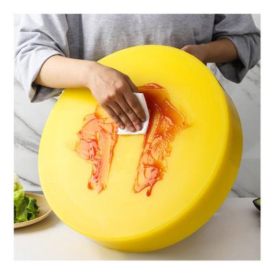 China Viable Wholesale Kitchen Pillar Meat Grinder Knife Board Vegetable Round Thickened Layered PE Plastic Cutting Board for sale