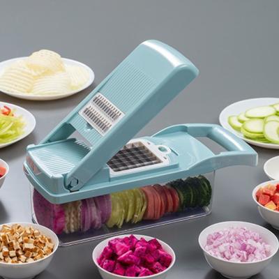 China Kitchen Sustainable Food Multi Function 12 in 1 Spinner Salad Mini Commercial Slicer Vegetable Chopper Cutter for Veget for sale