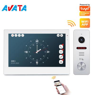 China Ahd Smart Phone Tuya Video Intercom System Color Video Doorbell Villa Video Door Phones Remote Unlock for sale