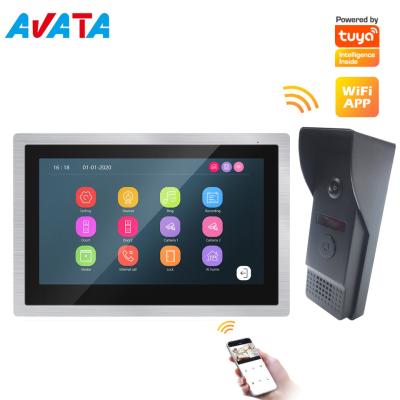 China Touch Screen HD 10 Inches Interphone Home Security front Door video Intercom Video Doorbell wireless video door intercom for sale