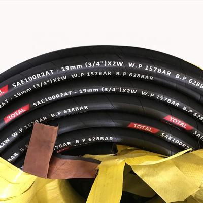 China Machinery Semperit OEM SAE100 R2 Standard High Pressure Black Rubber Delivery Hose for sale