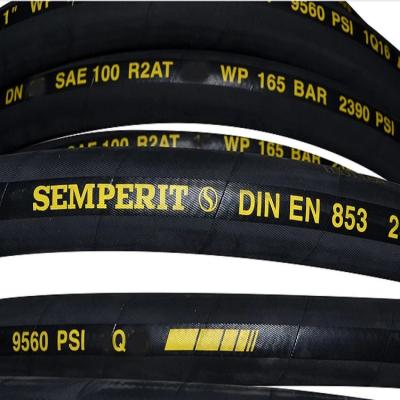 China Semperit SAE100R15 Low Standard Petroleum Hydraulic Fluids High Temperature Flexible Rubber Hydraulic Hose for sale