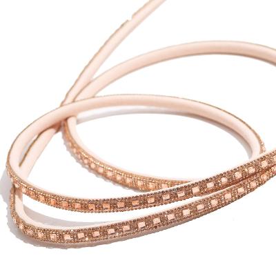 China Custom Flatback fashion rhinestone hoodie strings crystal rhinestone trim rhinestone bandage rope for shoes for sale