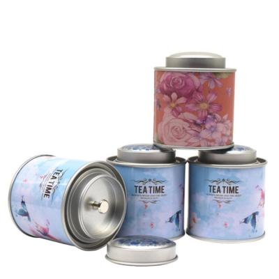 China High Quality Metal Can For Tea Packaging Double Lid Round Tin Box for sale