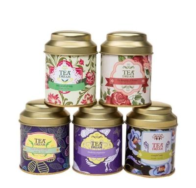 China High Quality Food Grade Round Tea Tin/Small Custom Tin Packaging/Metal Cans for sale