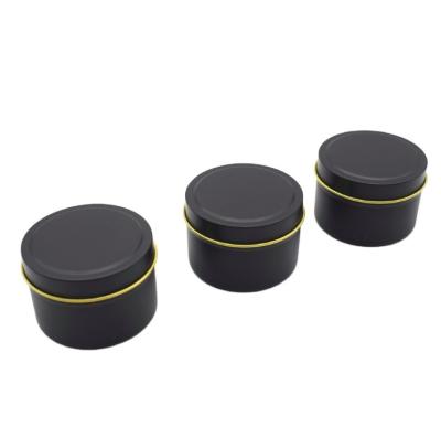 中国 Hot Sale Black Matt/Silver/White Color 4oz and 8oz Metal Round Candle Tin Jar with Lid Wax Container 販売のため