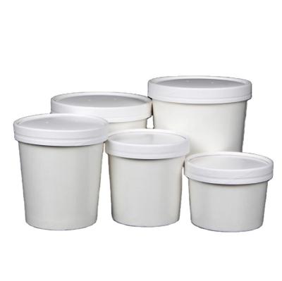 China High Quality Food Grade Single Wall White Kraft Ice Cream Cup With PE Coated Hot Soup Cup 8oz/12oz/14oz/16oz/26oz/32oz/64oz/85oz en venta