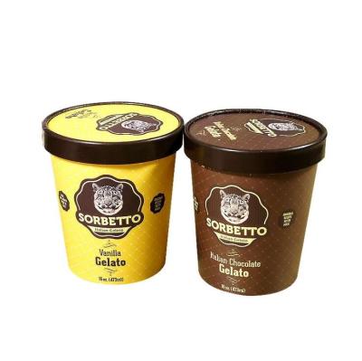 Κίνα High Quality Food Grade 100% Eco-Friendly Single Wall With PE Coated Ice Cream Cup 16oz(500ML) Yogurt Cup προς πώληση