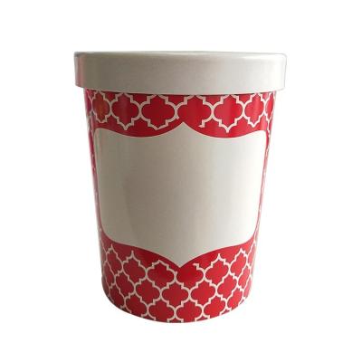 中国 1L Ice cream tube High Quality Food Grade 100% Eco-Friendly Single Wall With PE Coated Ice Cream Cup 32oz(1000ML) Yogurt Cup 販売のため