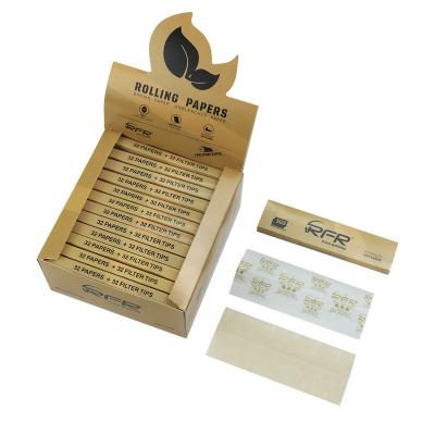 China Factory Price RFR Rolling Paper King Size Slim Classic Brown Slow Burning Unbleached Custom Rolling Paper With Filter Tips for sale