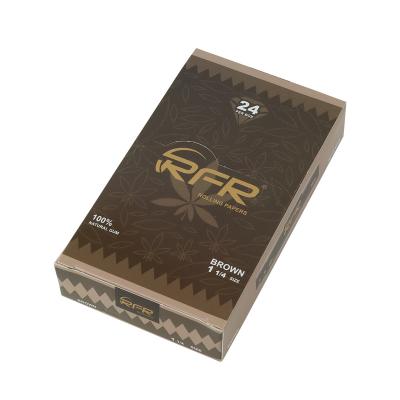 China Factory Price RFR Rolling Size 1 1/4 Size Custom Unbleached Brown Slow Burning Paper Custom Rolling Paper for sale