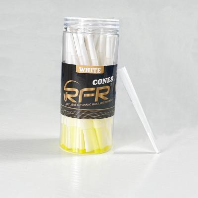 China High Quality RFR Size White Rice Paper Rolling Paper Slow Burning Cones 1 1/4 Size Custom Pre Rolled Cones for sale