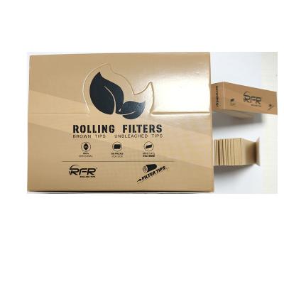 China Tobacco Maker RFR Mini Size Brown CustomTips Rolling Paper Easy Rolling Filter Tips For Rolling Paper for sale