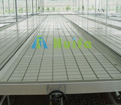 China Greenhouse Huifa Hydroponic Ebb And Flow ABS Tray Rolling Bench Hydroponic Equipment Planting Table for sale