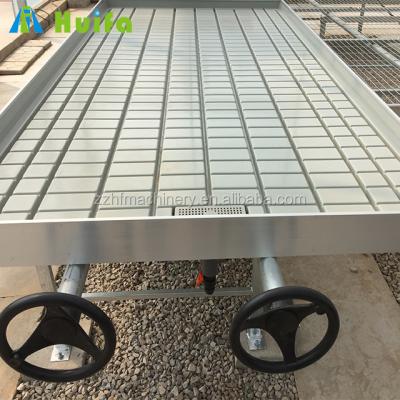 China Greenhouse Huifa Greenhouse 4x8 Flood Rolling Bench Hydroponic Ebb And Flow Table With Hydroponic Growing Tray for sale