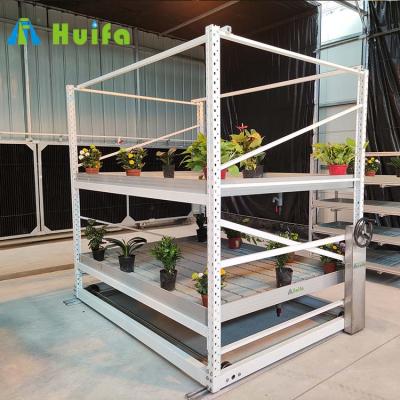 China Huifa Structure Double Layer Stable Automatic Hydroponic Plastic Nursery Bench Seedling Growing Bed for sale