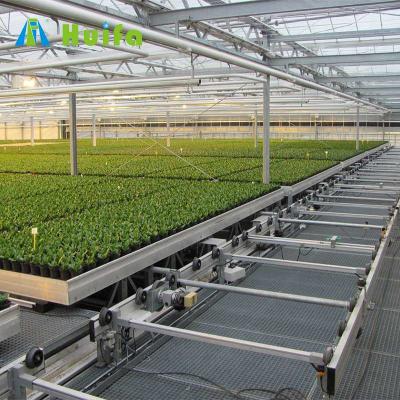 China Greenhouse Hydroponic Hydroponics System Bench System Self Rolling Backflow And Flood Full Automatic Growing System for sale