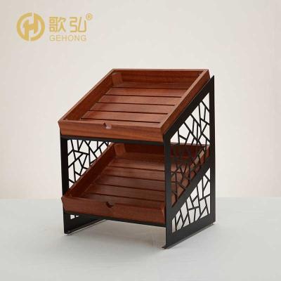 China Desgin Modern Factory Direct Sales Stands Buffet Hotel Store Bread Display Rack Custom Food Display Rack for sale