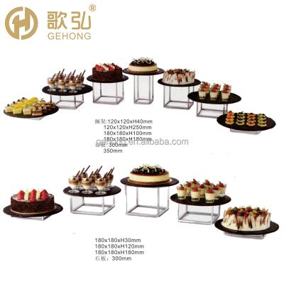 China Durable and Modern China Factory Buffet Riser Set Durable Glass Food Display Buffet Rack,China Factory May Flexible Modern Stand Buffet for sale