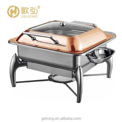 China Modern Desgin Wholesale Catering Restaurant Luxury Stainless Steel Friction Dish Food Warmer Set Buffet Dishes for sale