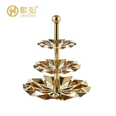 China Supplier Stainless Steel Factory Price Buffet Fruit Display Fruit Dish Food Dessert Cake Display High Quality Gold Easy Supplier for sale