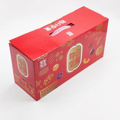 中国 ナットのためのCMYKによって再生される紙のギフト用の箱の正方形のクラフトの新年の食品包装紙のギフト用の箱 販売のため