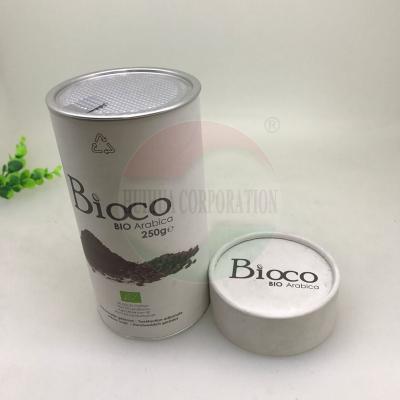 China Damp - Proof Paper Tube Tea Packaging Recycled Food Grade Round Coffee Kraft Tube Cylinder Box for sale