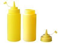 China Food grade yellow plastic sauce bottles with Sauce Cap , squeeze sauce bottle for sale