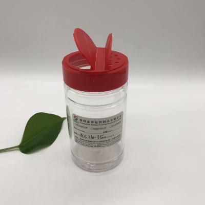 Chine 310ml dégagent le cylindre en plastique, pot d'épice de dispositif trembleur de sel d'animal familier avec le chapeau ouvert de secousse de double à vendre