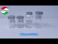 500ml Clear PET Plastic Candy Jars With Aluminum Lids And Screw Caps