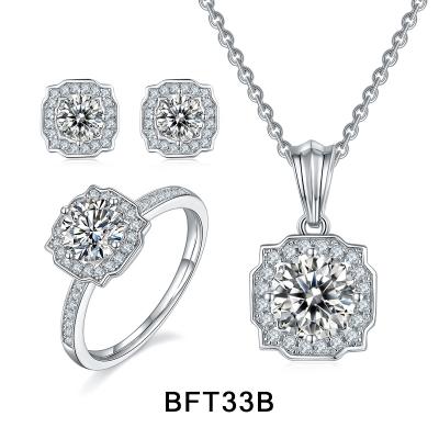 China Fancy 1 carat romantic ocean wholesale price jewelry round Baifu moissanite jewelry set for sale