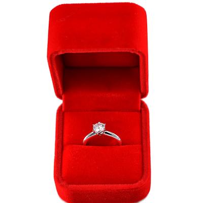 China Nickel Free & Lead Free Custom Women Wedding Ring 18k Gold 8 Hearts & 8 Arrows Around 6.5mm 1 Carat DEF Moissanite Ring for sale