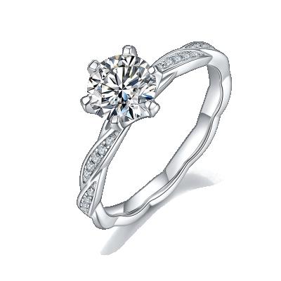 China Wholesale Custom Baifu FASHIONABLE Gems Engagement Ring 18K Gold 1ct Gold Moissanite Ring for sale