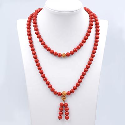 China FASHIONABLE Muslim Rosary Bead Jewelry Natural Baifu Gemstone Zinnober Prayer Beads Necklace for sale