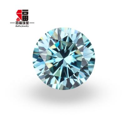 China Baifu color play or jewelry of fire around loose greenish blue blue moissanite stone for sale