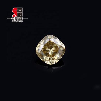 China Customized color play or fire for shinny diamond fancy gems synthetic loose color cushion cut moissanite stones for sale