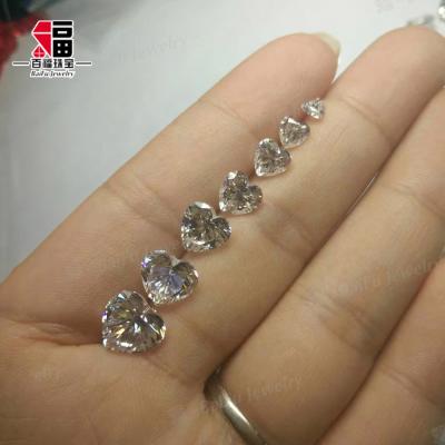 China Color Game or Fire Heart Cut Ultra White Heart Shaped Diamond Gemstone Brilliant Synthetic Moissanite Stone for sale