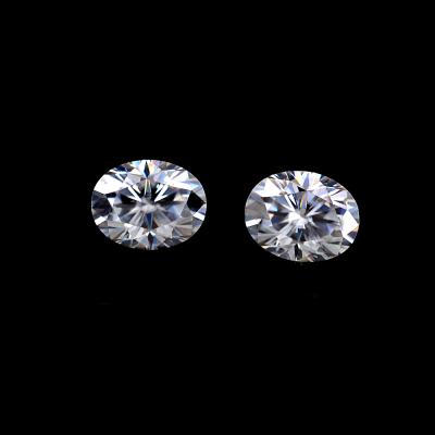 China Color Play or Fire Size Qualified Wholesale Synthetic Gemstone D Super White E-F Color Loose Oval Diamond Moissanite For Rings for sale