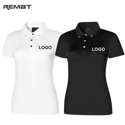 China Custom Anti-wrinkle Factory Supply Golf Logo T-shirt For Women Business Quick Dry Plain Polo Shirt for sale