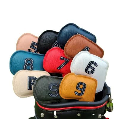 China Golf Club Head Protector Golf Club Headcovers Iron Cover Embroider Logo Head Cover for sale