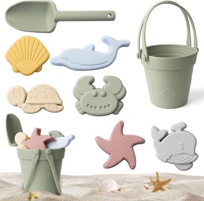 China Brinquedos educacionais de silicone Formas de balde Set de crianças Praia Brinquedos de areia de silicone à venda