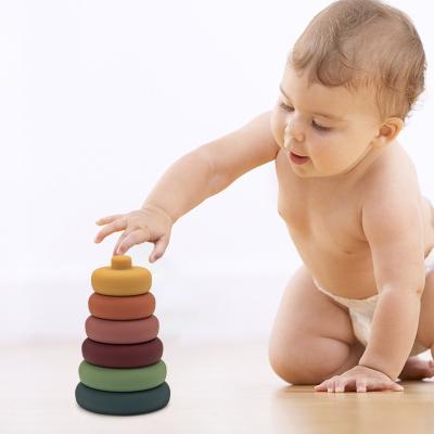 Chine Enfants sur mesure apprentissage des blocs de construction intellectuels jouets en silicone baby ronde à vendre