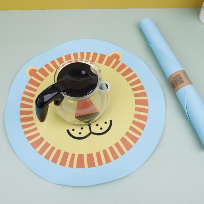 China Impresión personalizada Tapón de mesa de comedor Placemats para niños de silicona en venta