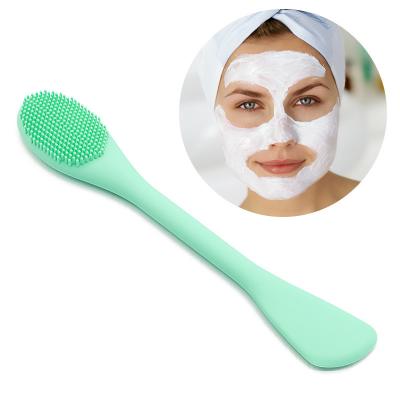 China Double-headed product zacht gezicht wassen reinigingsmiddel Silicone gezicht masker borstel Te koop