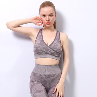 China Breathable Cross Bra Shockproof Gather Top Gather Top Fitness Activewear Women Fitness Vest Yoga Sports Bra for sale