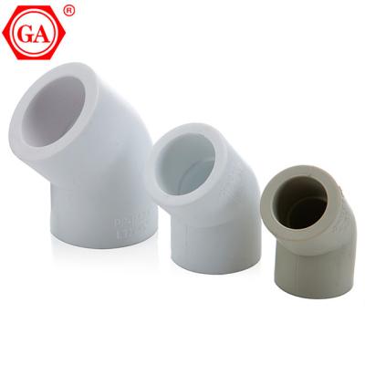 China PPR pipe fitting for hot and cold water piping system GA factory directly wholesale PPR 45 degree elbow PPR green knee for ppr pipe for sale