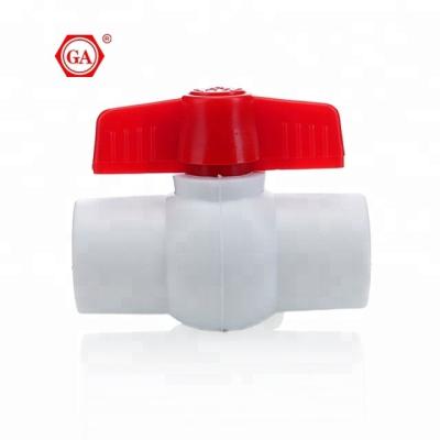 China PPR pipe fitting for hot and cold water piping system GA brand good quality ppr  fittings plastic ball valve 20mm 25mm 32mm Pn25 customized color for sale