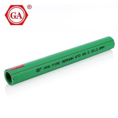 China Cold and hot water system GA brand high quality  PN12.5 PN16,PN20 , PN25 plumbing plastic ppr pipe with green ,white , gray color for water system for sale