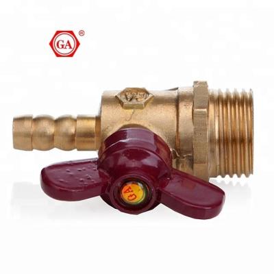 China For cold and hot water piping system GA Qiai factory wholesale GA BrassGA-1809 Male gas valve  with butterfly handle For water Plumbing Tube Pipe for sale